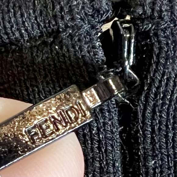 Fendi Black Perforated Long Sleeved Midi Dress - Picture 6 of 11